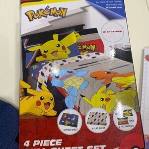 Franco Manufacturing Pokemon Lightning Bolt Full Sheet Set for Kids Bedroom